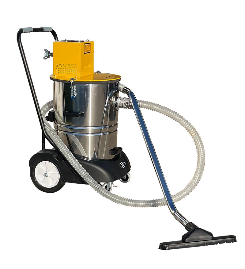 Air Vac ATEX unit, side view with hose and wand